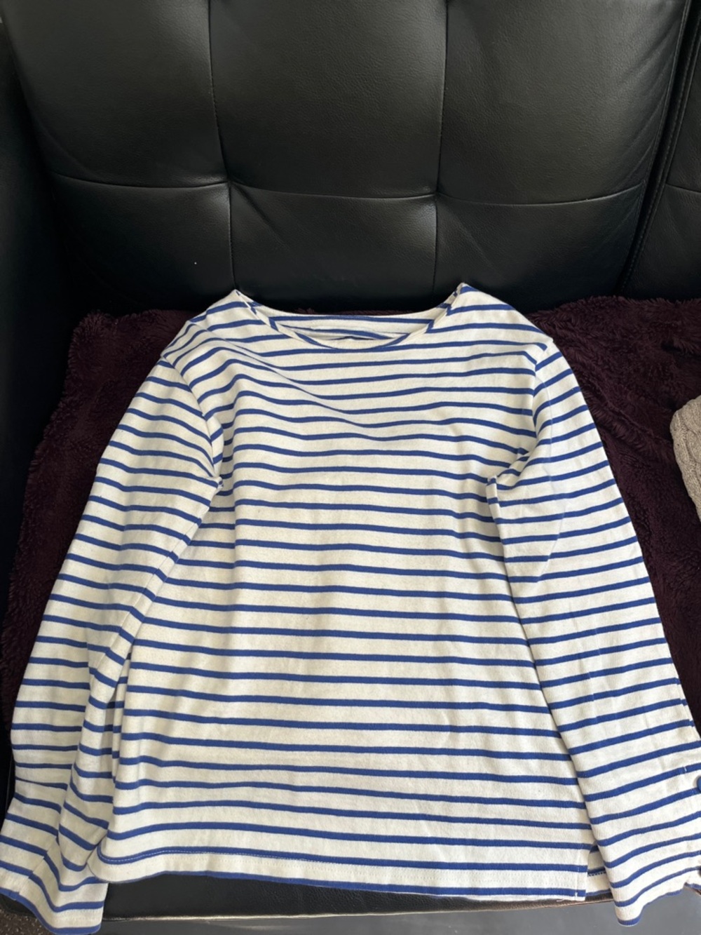 Classic Blue and White Striped Long Sleeve Top
